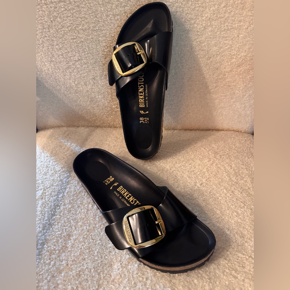 Birkenstock Madrid Big Buckle High Shine Slide Sandals-Women’s 38 (7-7.5)